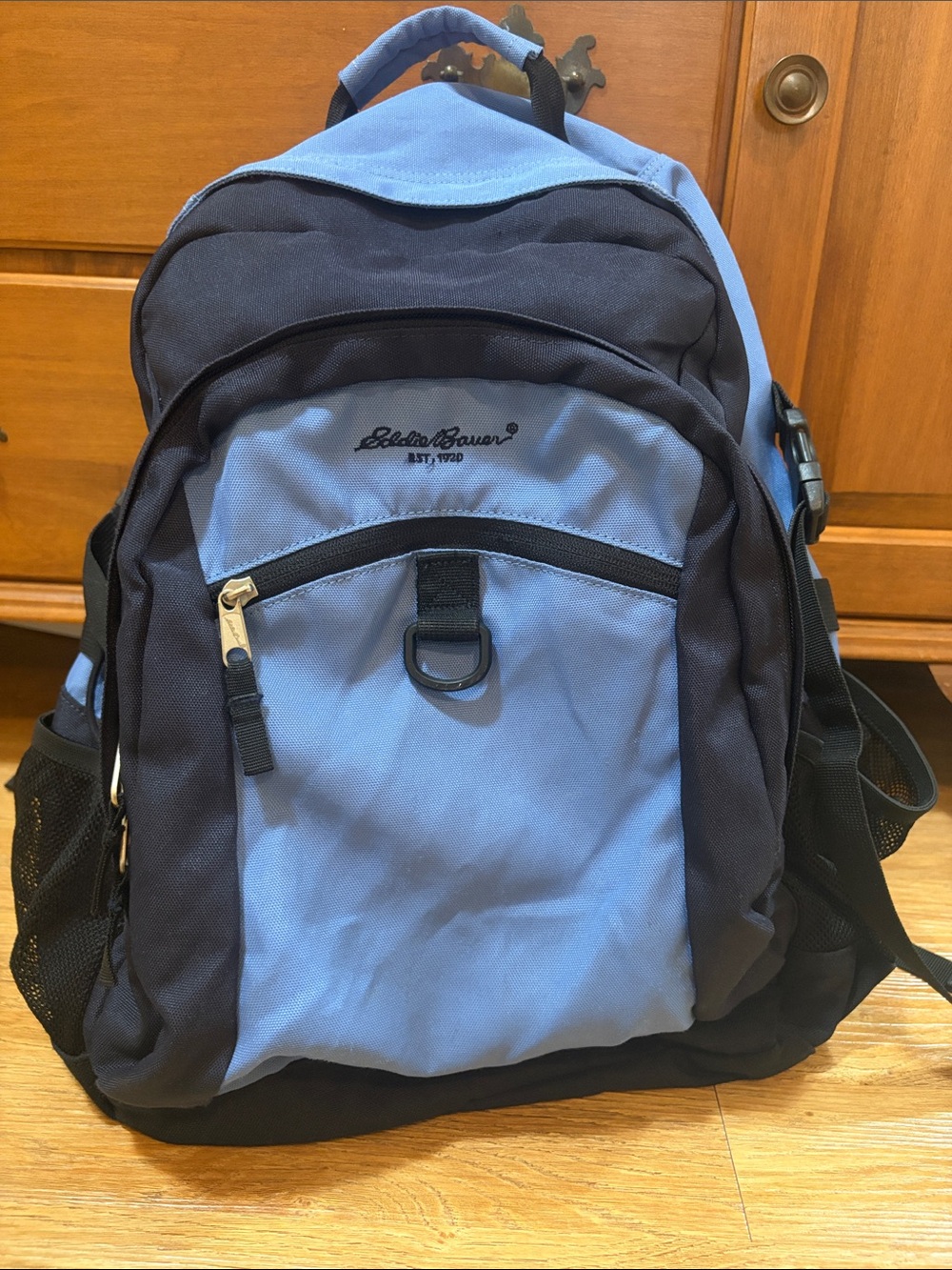 Eddie Bauer Light Blue and Black Backpack